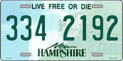 NH license plate 3342192