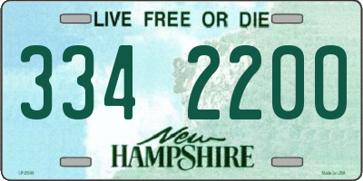 NH license plate 3342200