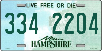 NH license plate 3342204