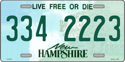 NH license plate 3342223