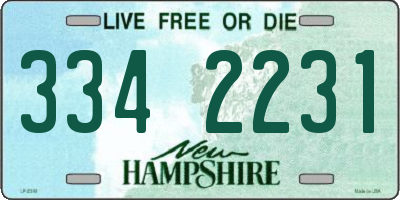 NH license plate 3342231