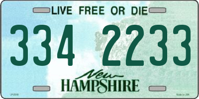 NH license plate 3342233