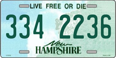 NH license plate 3342236