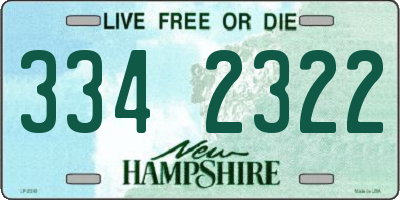 NH license plate 3342322