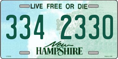 NH license plate 3342330