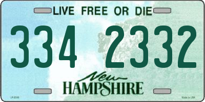 NH license plate 3342332