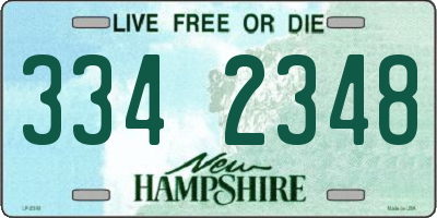 NH license plate 3342348