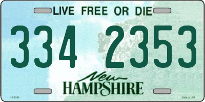 NH license plate 3342353