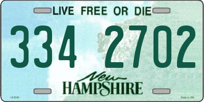 NH license plate 3342702