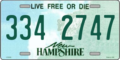 NH license plate 3342747