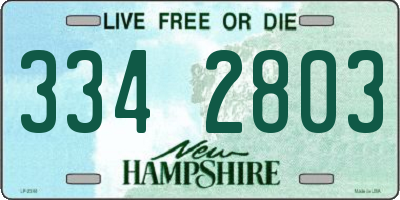 NH license plate 3342803