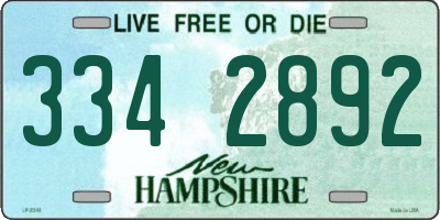NH license plate 3342892