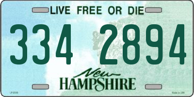 NH license plate 3342894