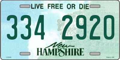 NH license plate 3342920