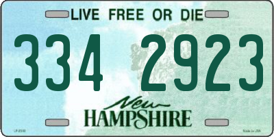 NH license plate 3342923