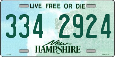 NH license plate 3342924