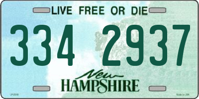 NH license plate 3342937