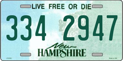 NH license plate 3342947