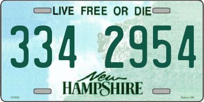 NH license plate 3342954
