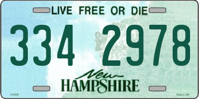 NH license plate 3342978