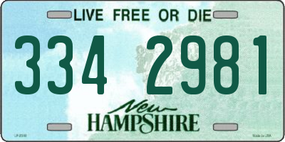 NH license plate 3342981