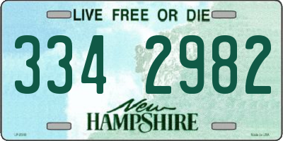 NH license plate 3342982