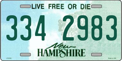 NH license plate 3342983