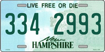 NH license plate 3342993