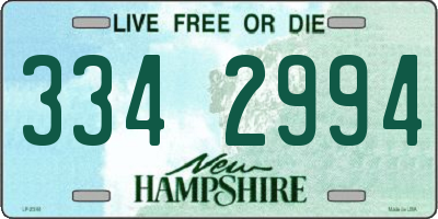 NH license plate 3342994