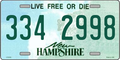 NH license plate 3342998
