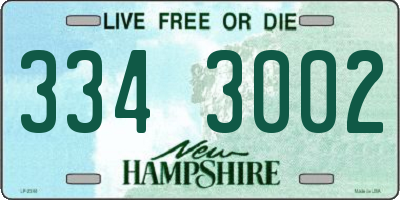NH license plate 3343002