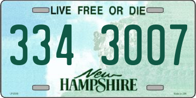 NH license plate 3343007