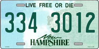NH license plate 3343012