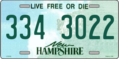 NH license plate 3343022