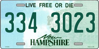 NH license plate 3343023