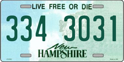 NH license plate 3343031