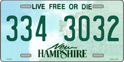 NH license plate 3343032