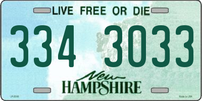 NH license plate 3343033