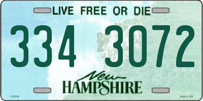 NH license plate 3343072