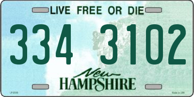 NH license plate 3343102