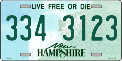 NH license plate 3343123