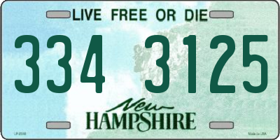 NH license plate 3343125
