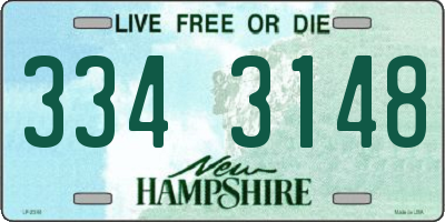 NH license plate 3343148