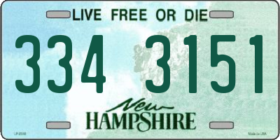 NH license plate 3343151