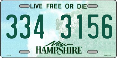 NH license plate 3343156