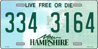 NH license plate 3343164