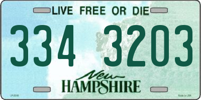 NH license plate 3343203