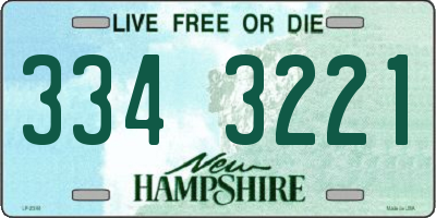 NH license plate 3343221