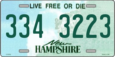 NH license plate 3343223