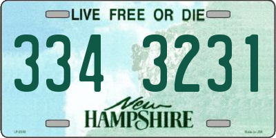NH license plate 3343231